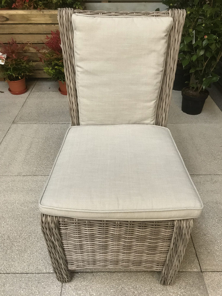 Alexandra 6 Seater Grey Rattan Garden Dining Set with High Back Chairs | Signature Weave