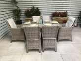 Signature Weave - Rattan Rectangular Dining Table + 6 Chairs Set | Alexandra | Alex0205_0176_0177