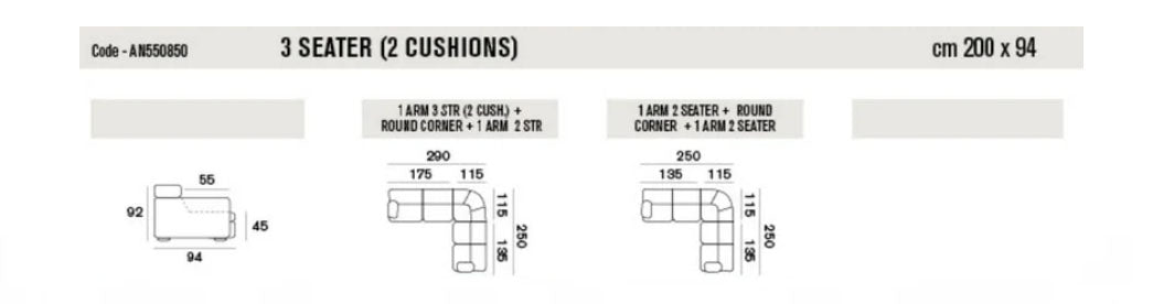 Antares Italian Leather Sofa, Corner & Sofa Bed Collection