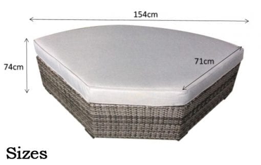 Jessica Brown Rattan Modular Garden Corner Sofa with End Tables & Footstool | Signature Weave