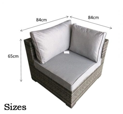 Jessica Brown Rattan Modular Garden Corner Sofa with End Tables & Footstool | Signature Weave