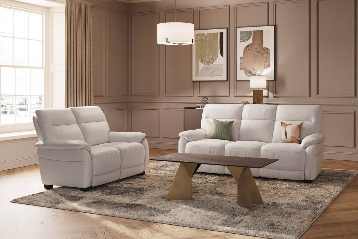Nerano Leather Electric Recliner Sofa Collection, Grey or Tan