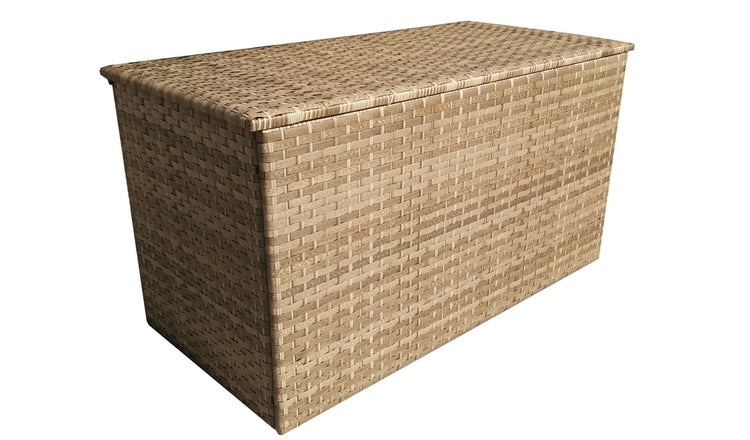 Medium Caramel 3-Wicker Weave Rattan Garden Cushion Storage Box, 140cm | Signature Weave