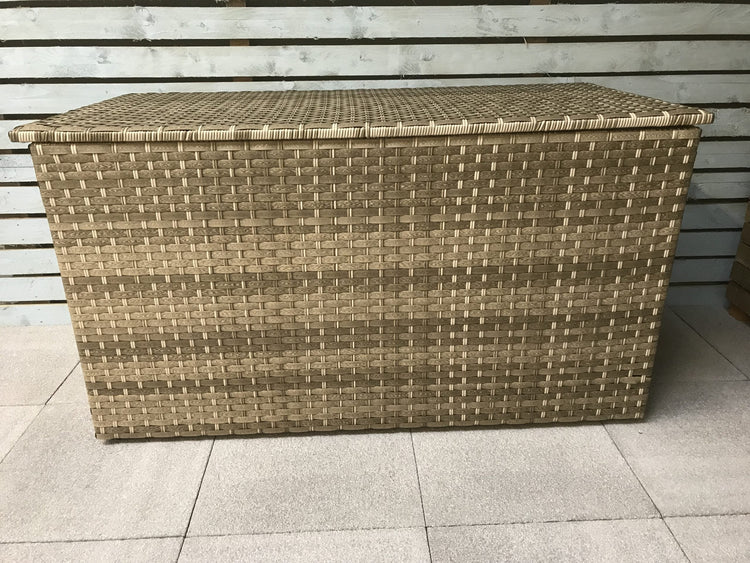 Medium Caramel 3-Wicker Weave Rattan Garden Cushion Storage Box, 140cm | Signature Weave