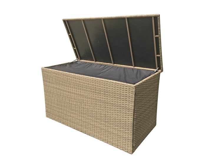 Large Natural 12mm Half Round Weave Rattan Garden Cushion Storage Box, 172cm | Signature Weave