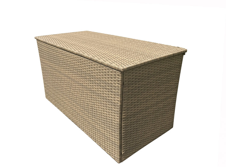 Large Natural 12mm Half Round Weave Rattan Garden Cushion Storage Box, 172cm | Signature Weave