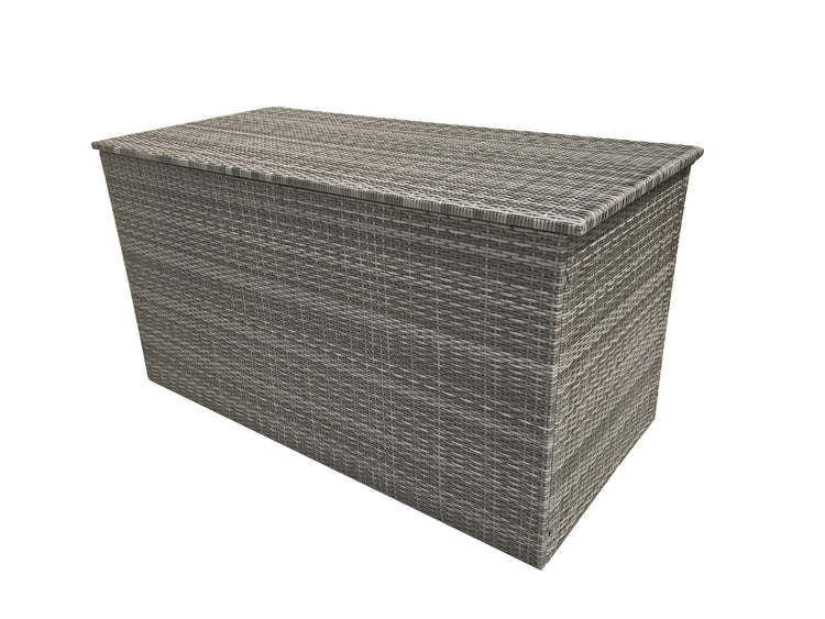 Grey 8mm Flat Weave Rattan Garden Cushion Storage Box, Large 172cm or Medium 140cm | Signature Weave