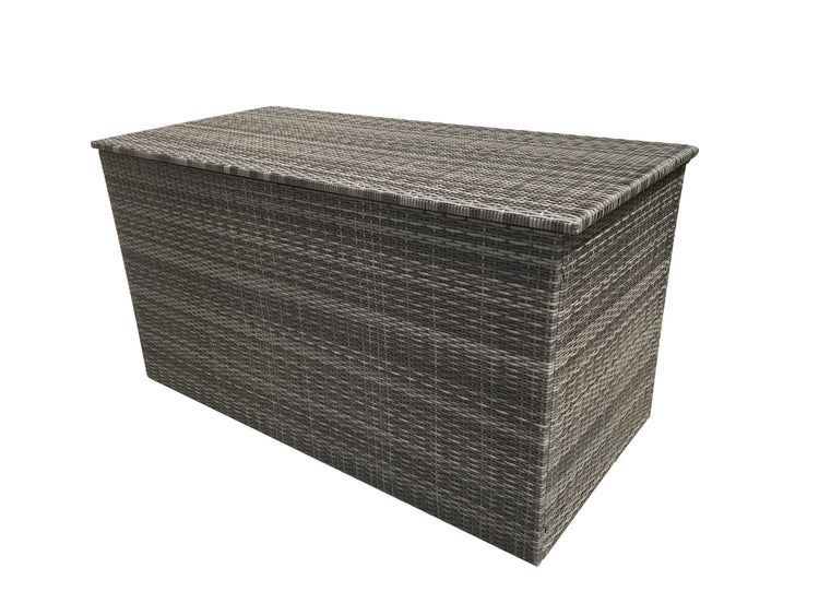 Grey 8mm Flat Weave Rattan Garden Cushion Storage Box, Large 172cm or Medium 140cm | Signature Weave
