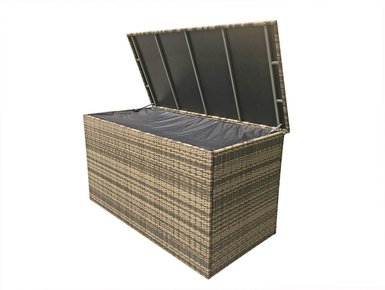 Brown 8mm Flat Weave Rattan Garden Cushion Storage Box, Large or Medium | Signature Weave