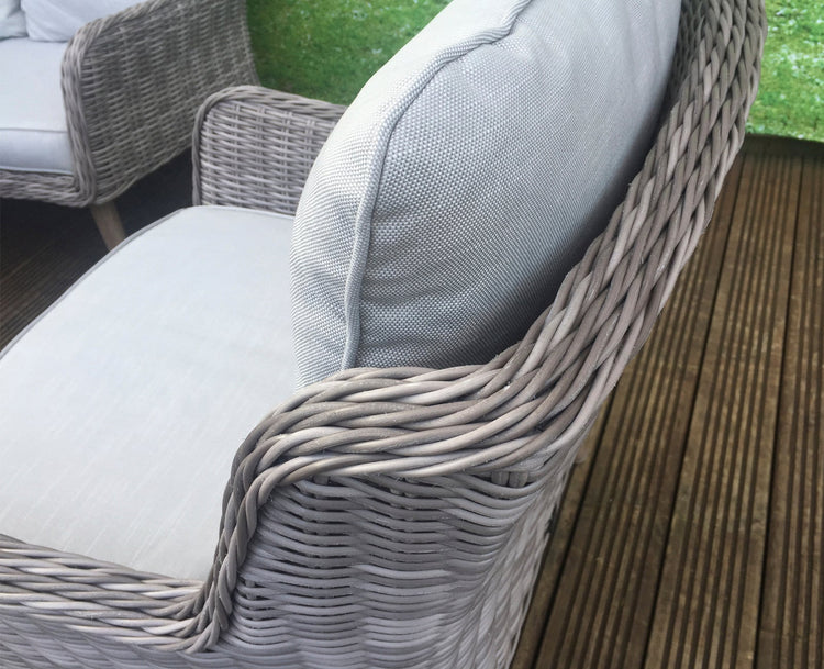 Danielle 4 Seater Grey Rattan Sofa Dining Set with Retro Legs | Signature Weave