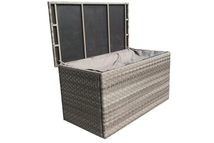 Grey Rattan Garden Cushion Storage Box, Large 172cm or Medium 140cm | Signature Weave