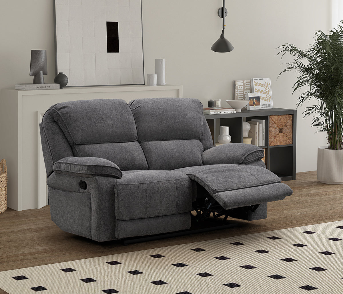 Douglas Grey Fabric Recliner Sofa Collection, Electric or Manual