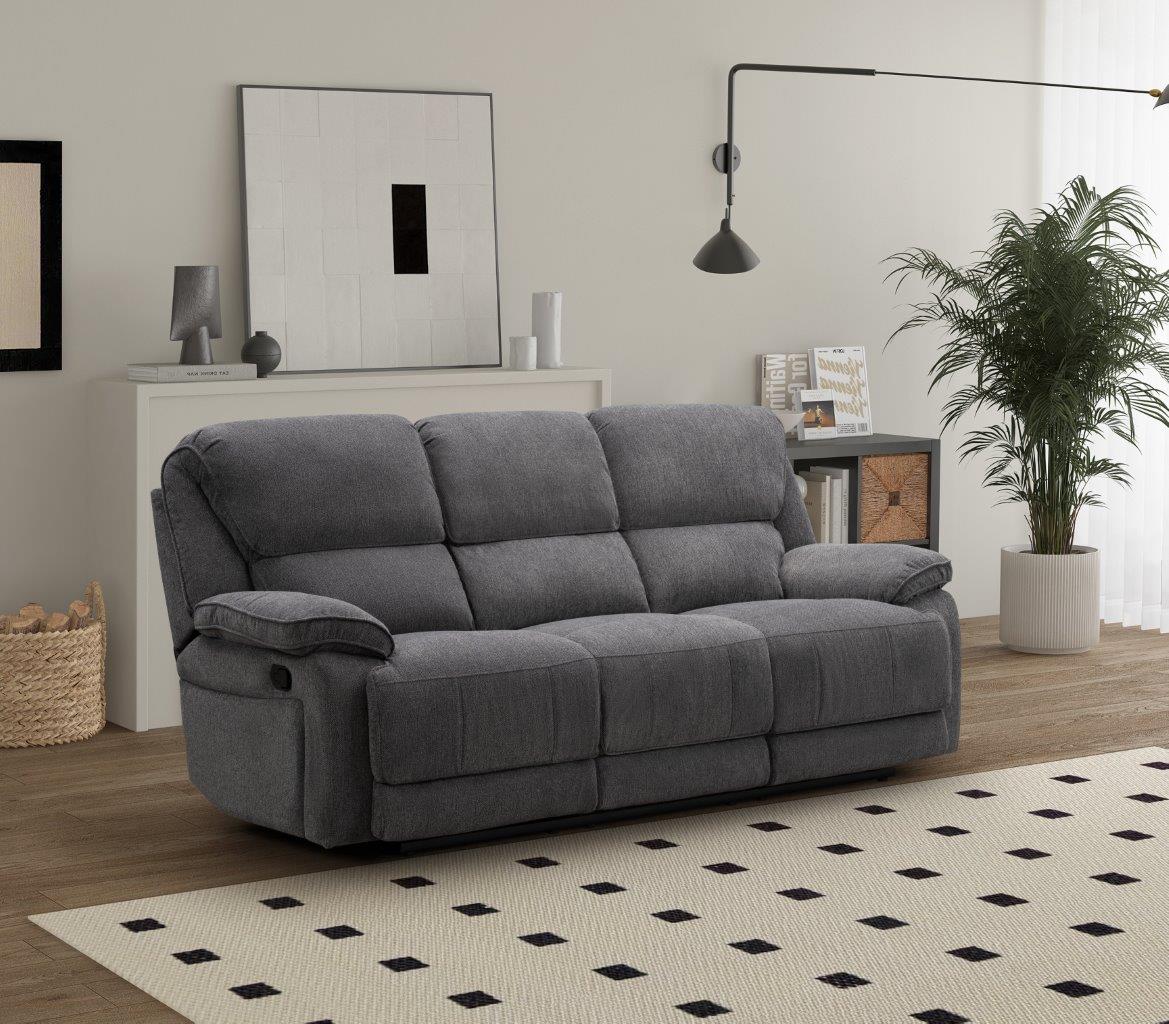 Douglas Grey Fabric Recliner Sofa Collection, Electric or Manual
