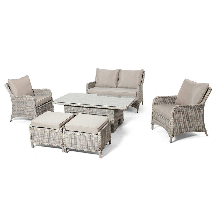 Homeflair – Cotswold Sofa Rattan Dining Set w/ Rising Table