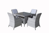 Signature Weave - Rattan Square Table + 4 Chairs set | Edwina | Edwi0294 _Edwi0296
