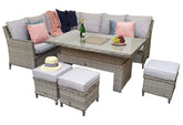 Signature Weave - Rattan Corner Dining sofa with Lift Table and Ice Bucket | Edwina | Edwi0317