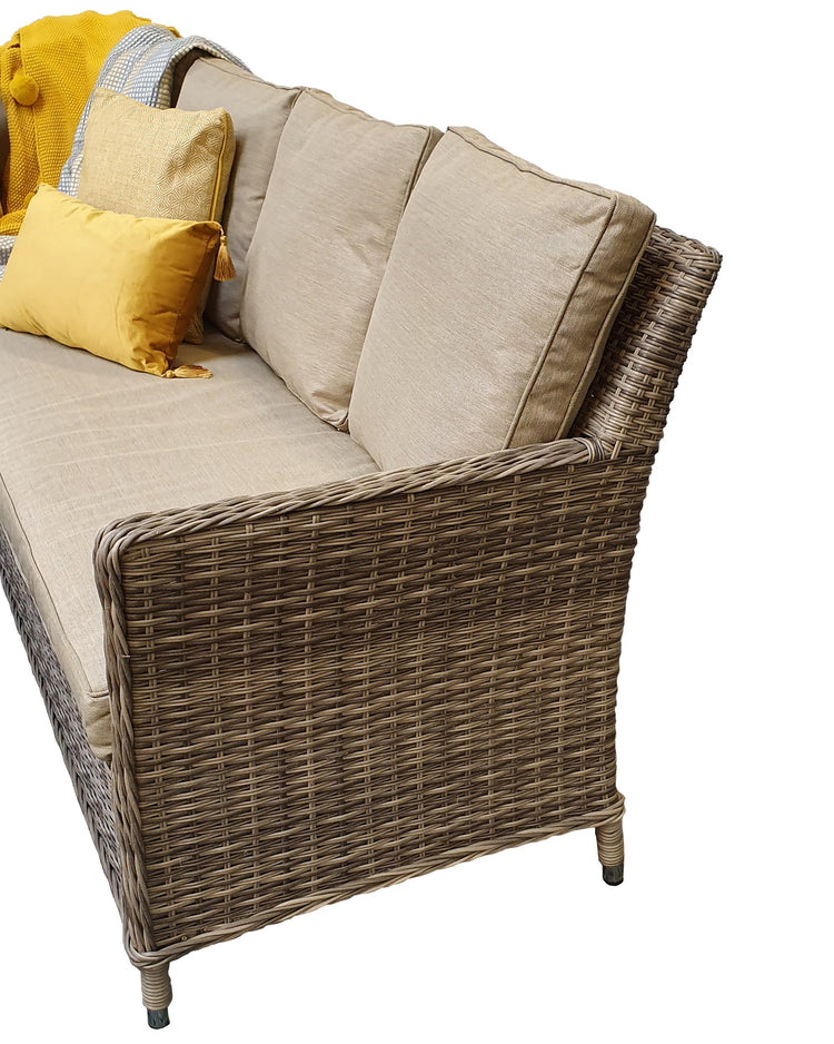 Edwina Grey Rattan Corner Dining Set with Lift Table, Ice Bucket & 3 Stools | Signature Weave