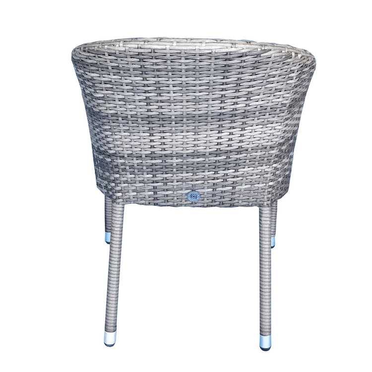 Emily Grey Rattan Stacking Garden Chair on Aluminium Frame | Signature Weave