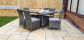 Signature Weave - Rattan Rectangular Table + 6 Armless Chairs set | Emil0212_Emil0209