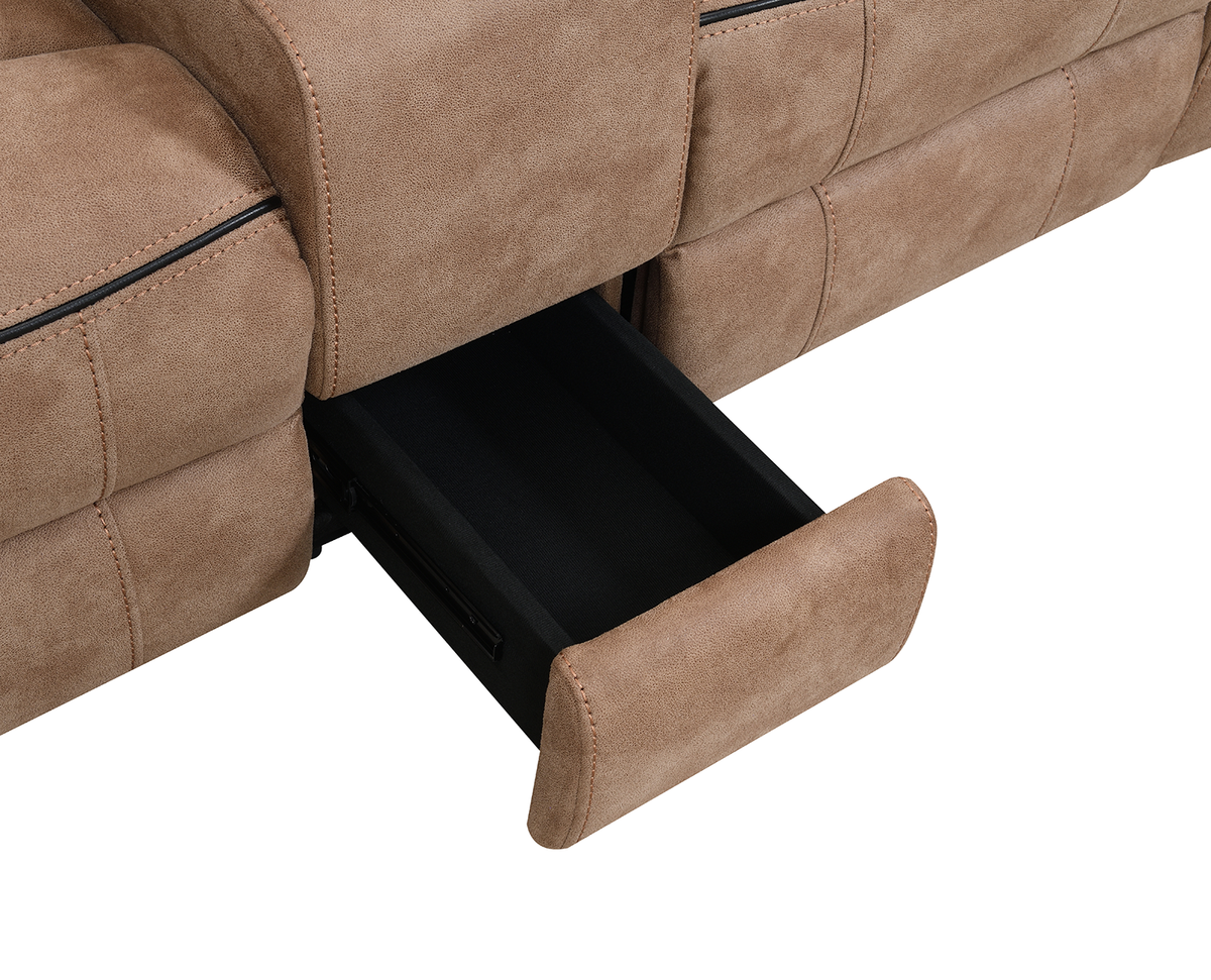 Gabrielle Tech Fabric 2 Seater Electric Recliner with Speakers & Cooler Cup Holders