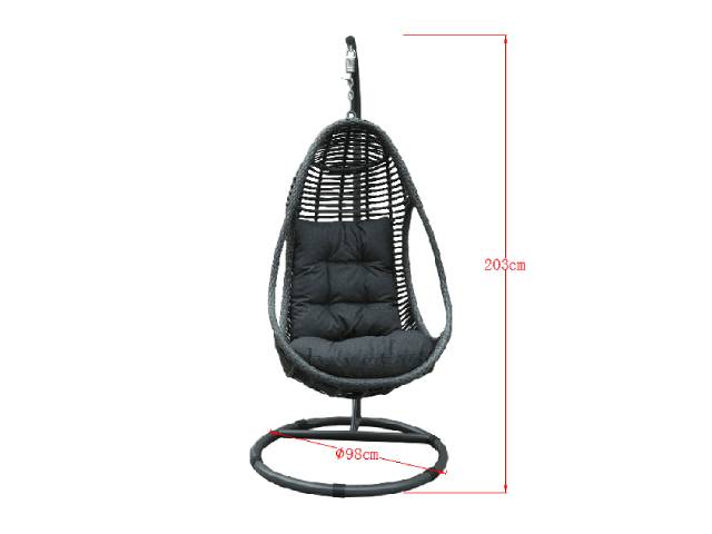 Rattan Vasilia Grey Hanging Egg Chair | Vasi503G