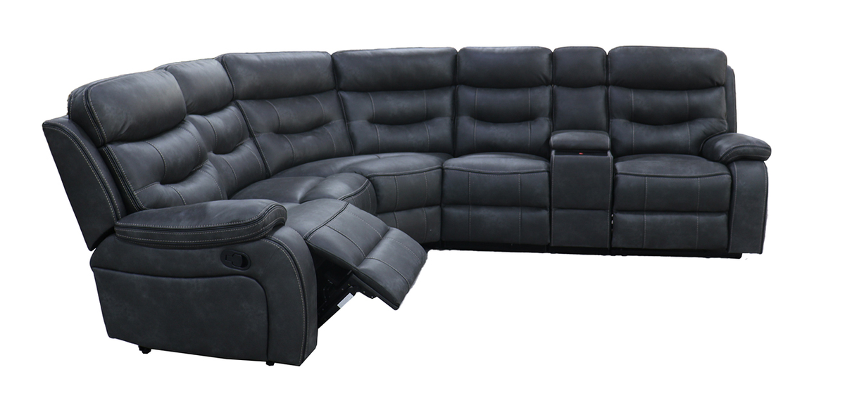 Gabrielle Fabric Manual Recliner Corner Sofa with Console