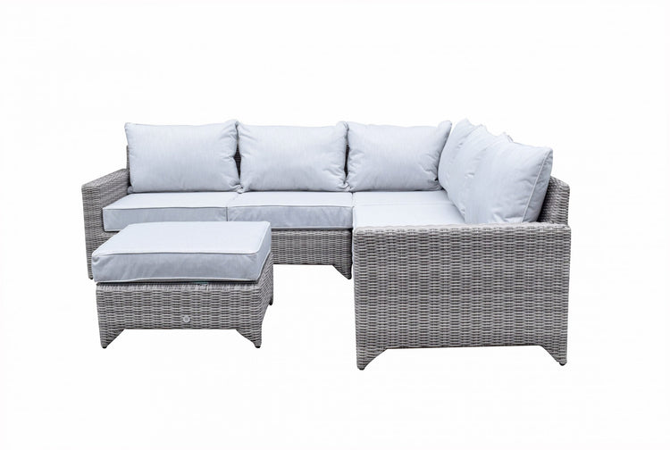 Helena Grey Rattan Modular Garden Corner Sofa with Coffee Table | Signature Weave