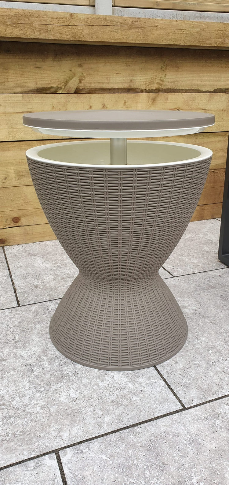 Rattan Cone Ice Bucket Side Table with Extendable Top, 60cm | Signature Weave
