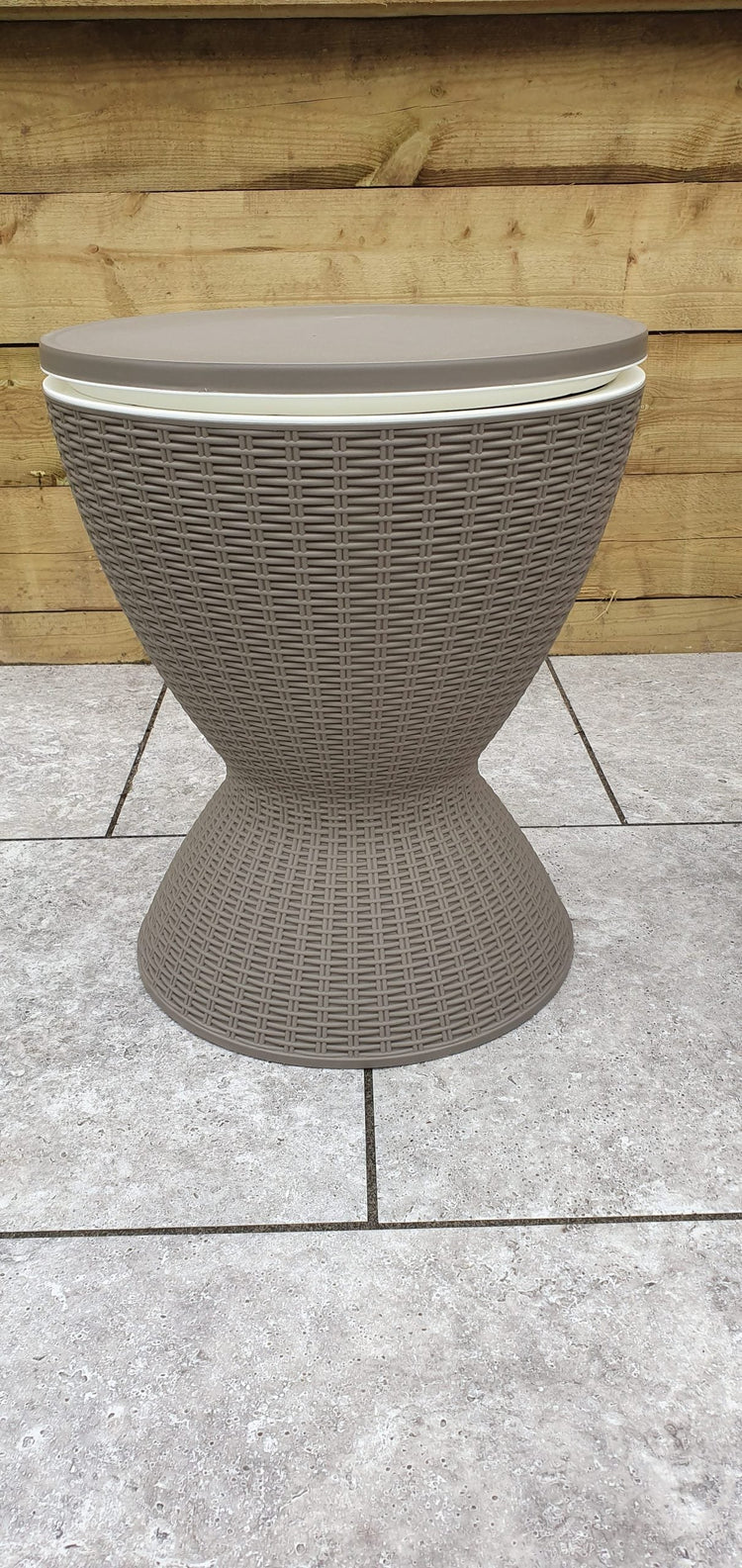 Rattan Cone Ice Bucket Side Table with Extendable Top, 60cm | Signature Weave