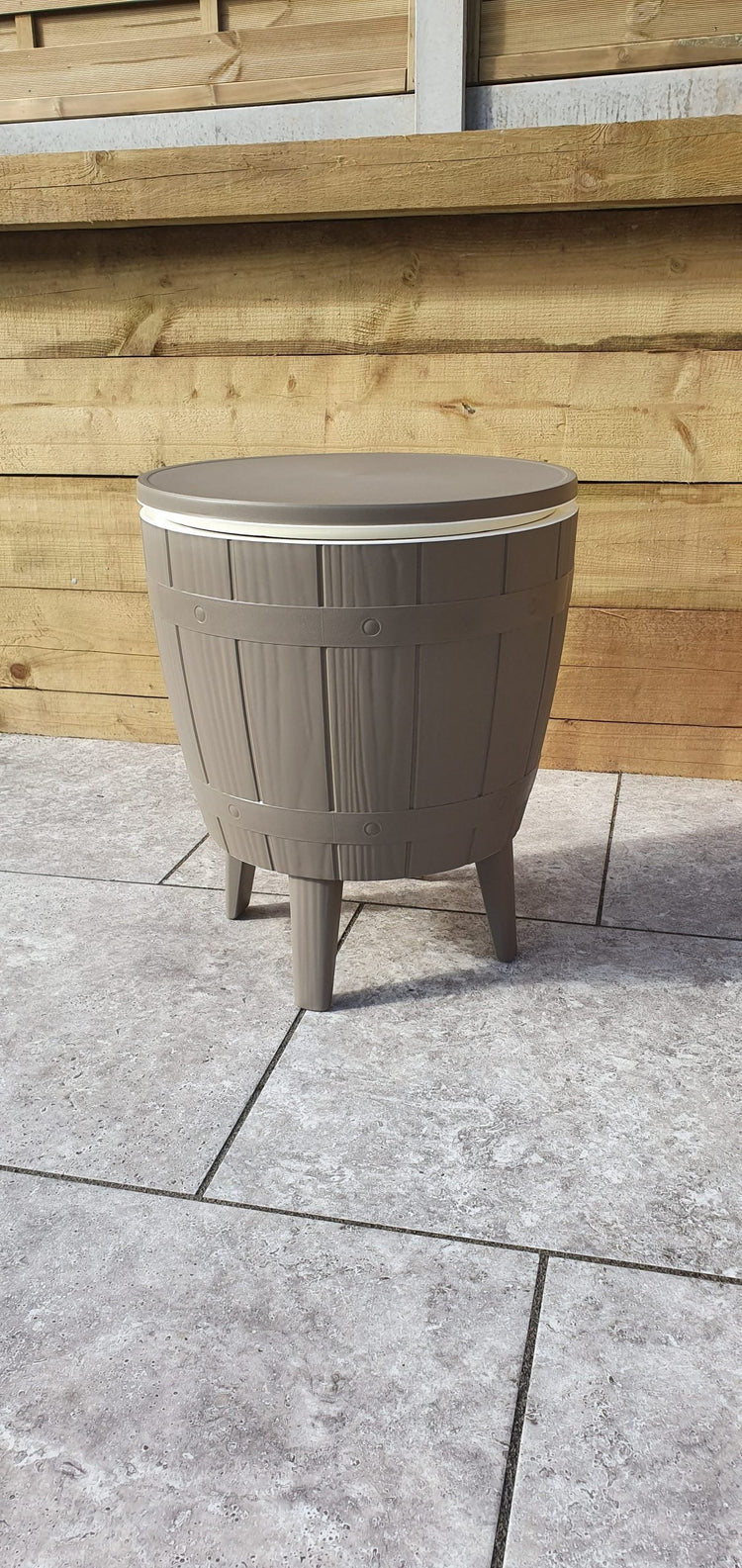 Rattan Barrel Ice Bucket Side Table, 60cm | Signature Weave