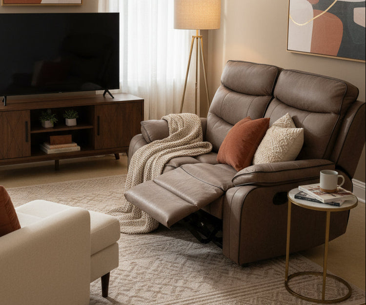 Ex-Display Gabrielle 2 Seater Fabric Manual Recliner Sofa