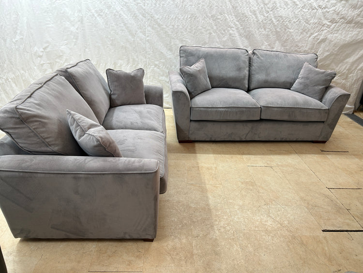 Ex-Display Fantasia Dark Grey 3 + 2 Seater Fabric Sofa Set