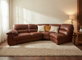 Cognac Ex-Display Leather Brown 3 Piece Corner Sofa | EX108