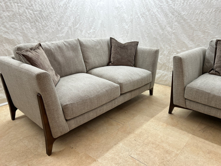 Ren Ex-Display Fabric 3 Seater Sofa + Chair