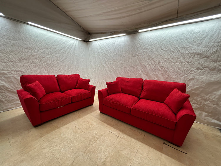 Fantasy Red Fabric 3 + 2 Seater Sofas | EXFAR