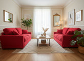 Fantasy Red Fabric 3 + 2 Seater Sofas | EXFAR