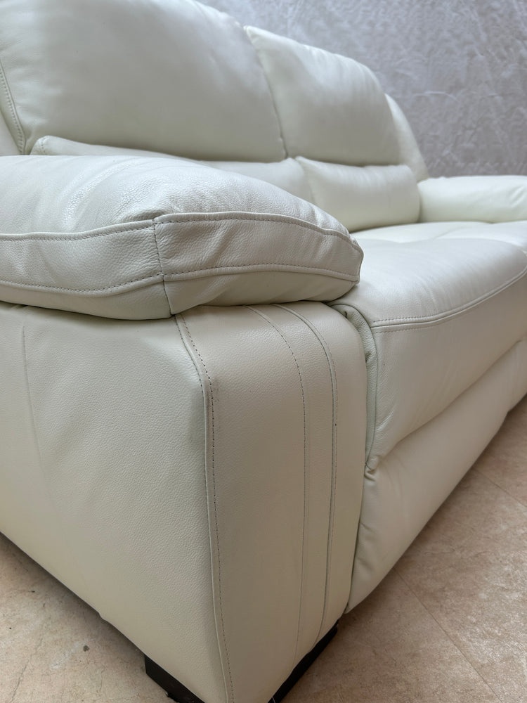 Ex-Display Fallon Cream Leather 3 Seater Sofa