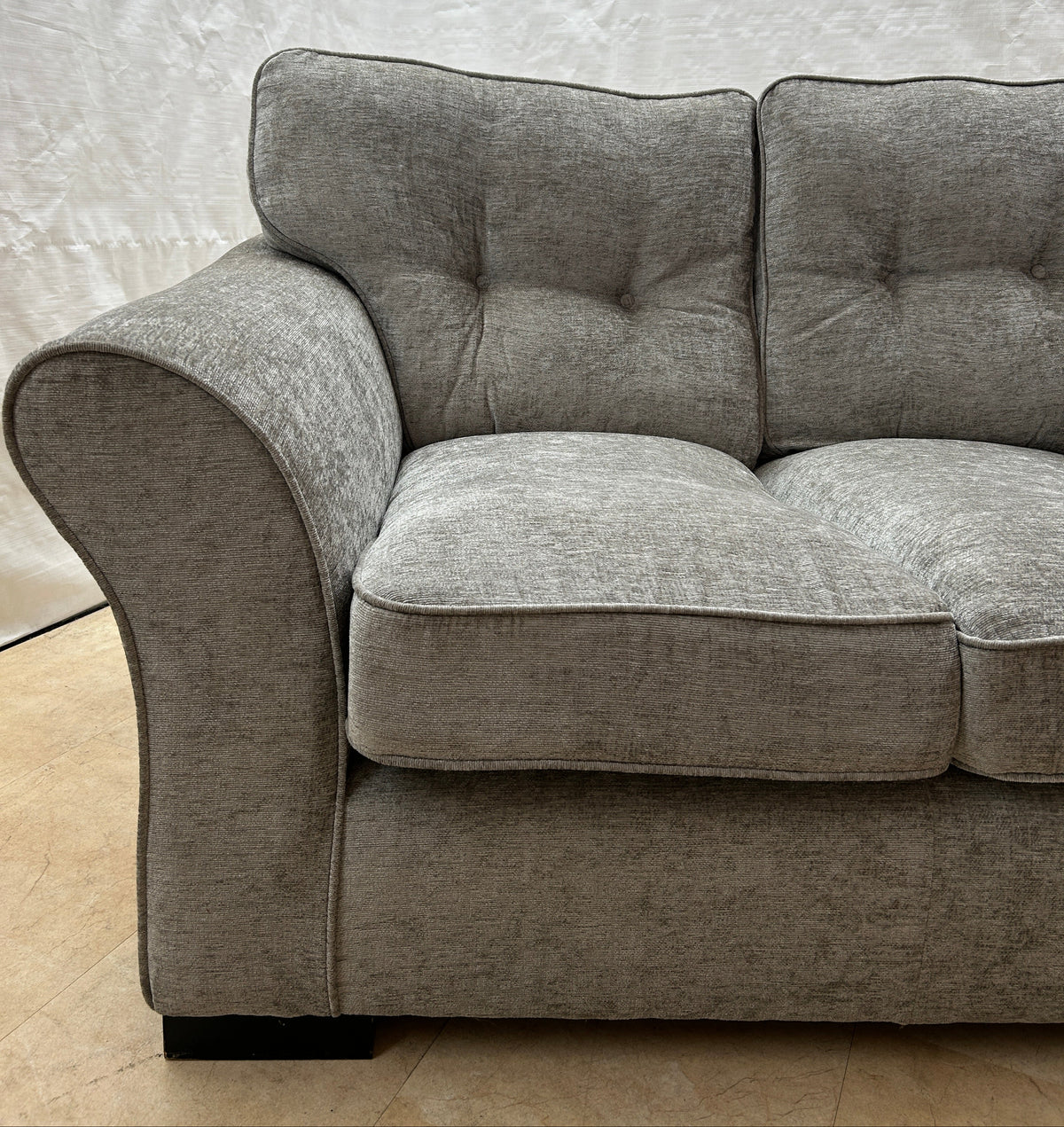 Ex-Display Ken Grey Shimmer Fabric 2 Seater Sofa