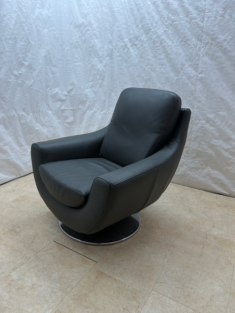Ex-Display Noto Dark Grey Leather Swivel Chair
