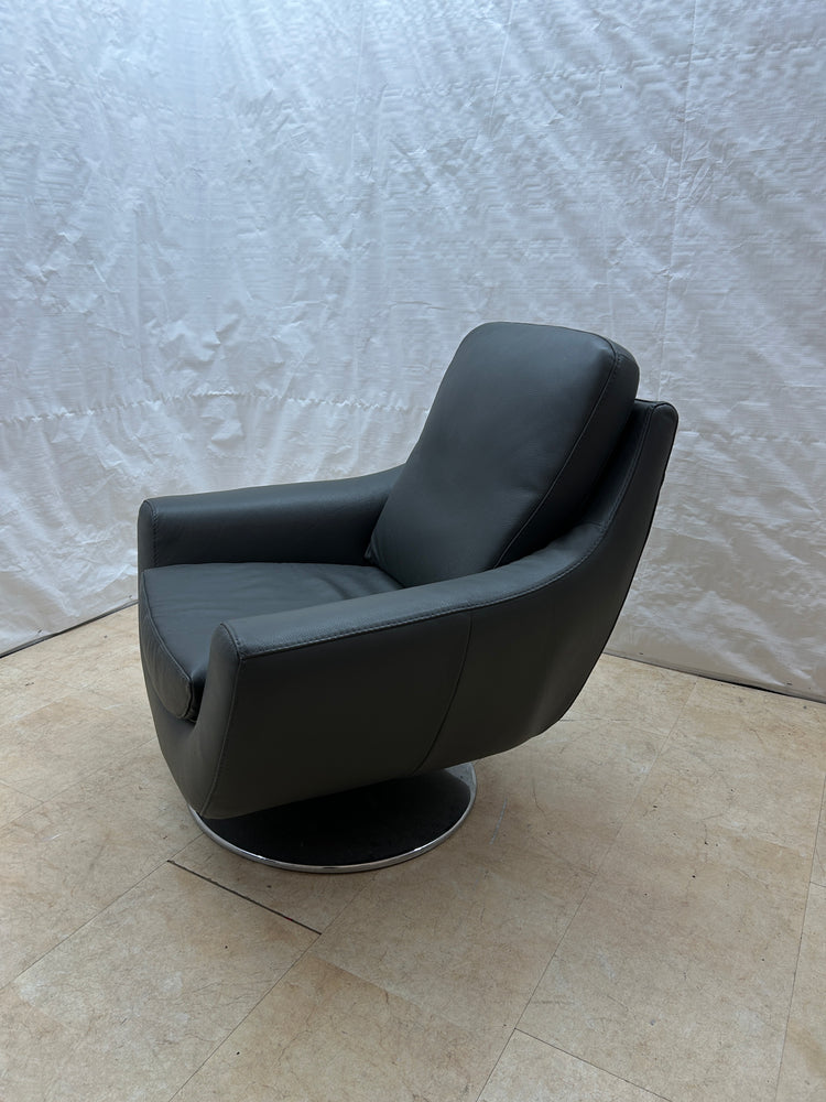Ex-Display Noto Dark Grey Leather Swivel Chair