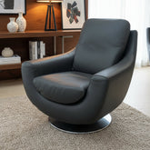 Ex-Display Noto Dark Grey Leather Swivel Chair