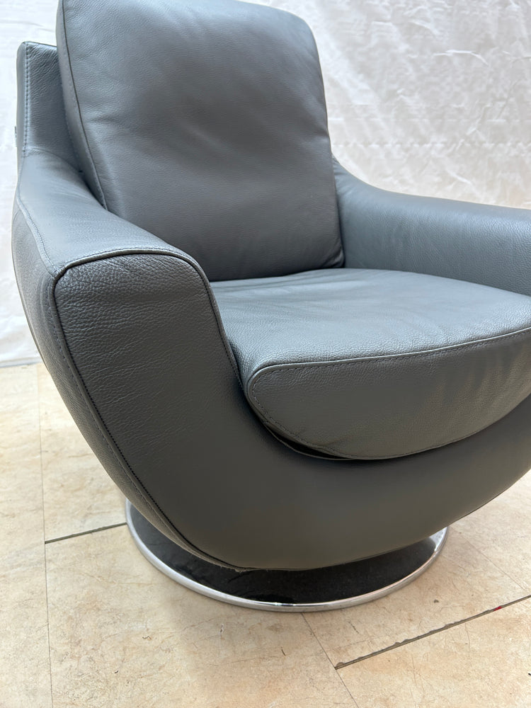 Ex-Display Noto Dark Grey Leather Swivel Chair