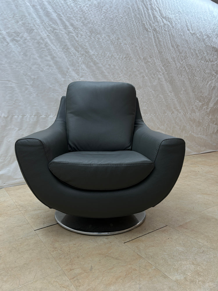 Ex-Display Noto Dark Grey Leather Swivel Chair