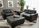 Ex-Display Alaska Black Leather 2+2 Seater Sofa Set