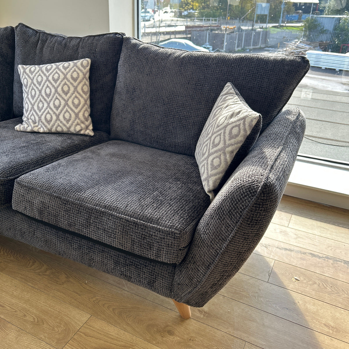 Ex-Display Perth Dark Fabric Corner Sofa Set