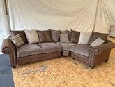 Ex-Display Marshal Brown Pillowback Fabric Corner Sofa