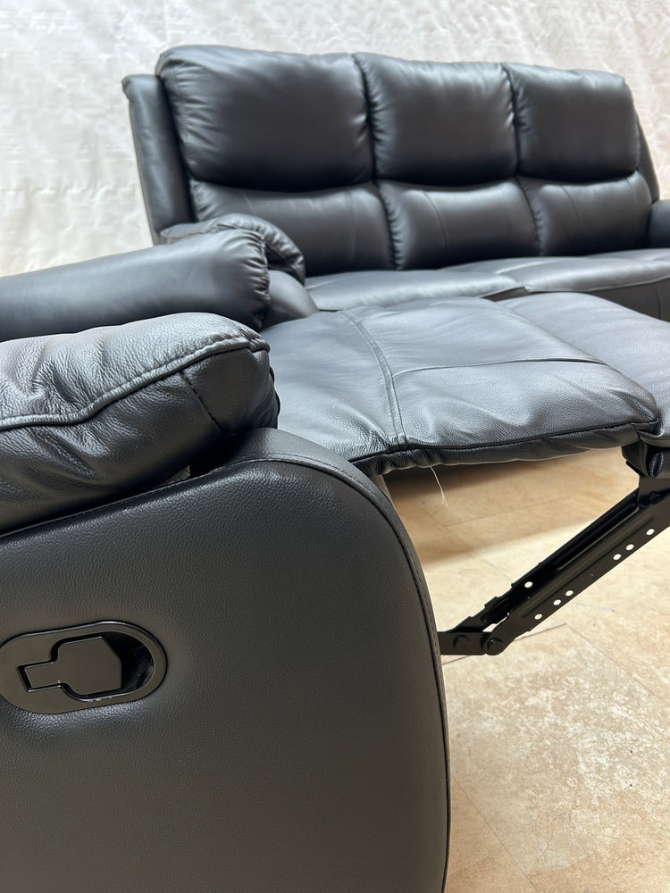 Ex-Display Palermo Static 3 Seater + Manual Recliner Leather Chair