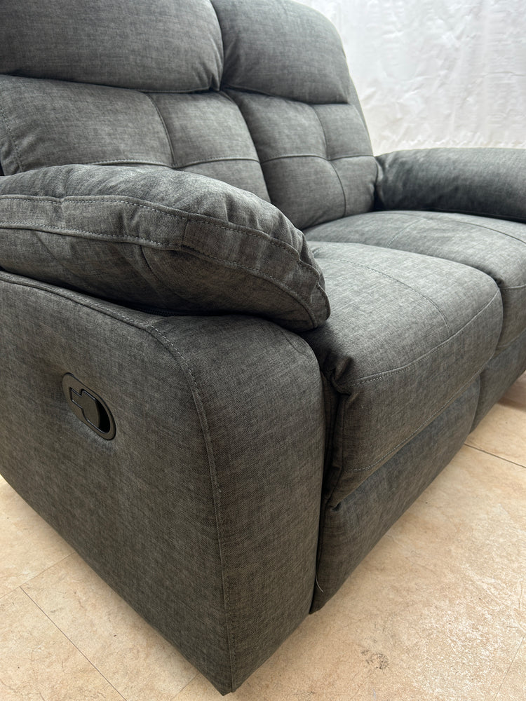 Ex-Display Boston Grey Fabric 3 + 2 Manual Recliner Sofa Set