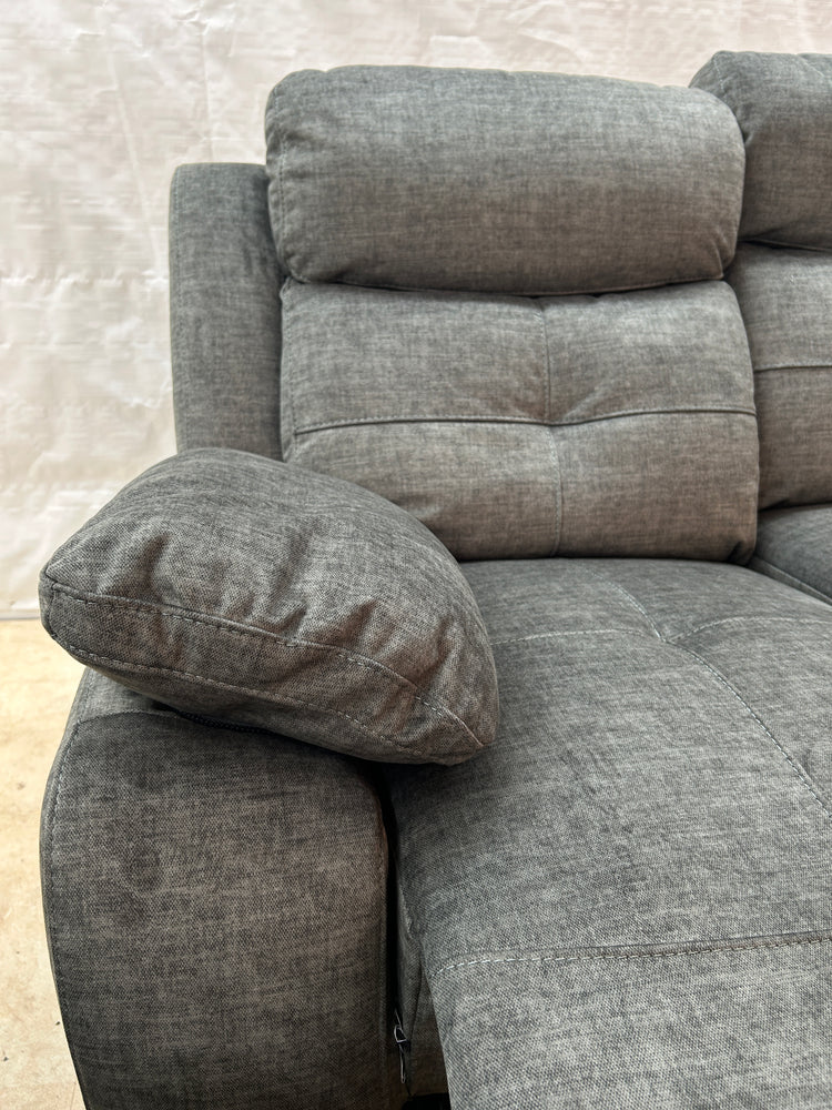 Ex-Display Boston Grey Fabric 3 + 2 Manual Recliner Sofa Set