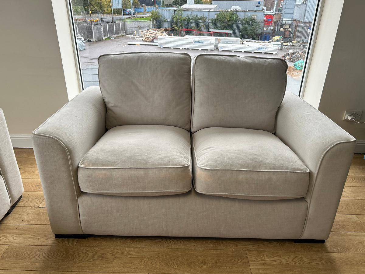Ex-Display Rio White Linen-Style 2 + 2 Seater Sofa Set (Damaged)